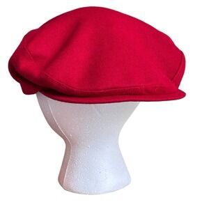 Vintage Pendleton Red Wool Newsboy Cabbie Cap Hat Sz Large USA